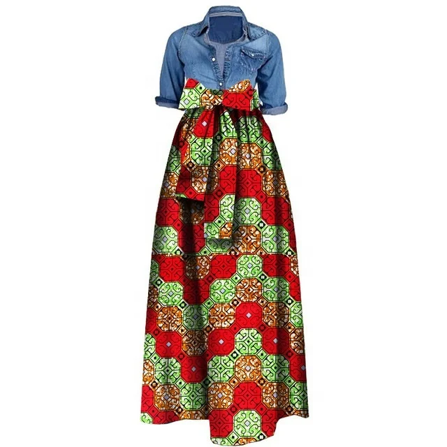 Африканская одежда, Женская юбка, 100% хлопок, батик, принт, хлопковые длинные юбки для женщин