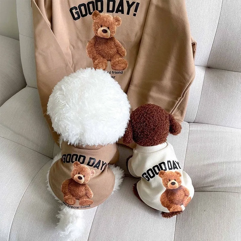 Summer Custom Logo Pet Apparel Dog Cat Clothing For Outdoor Lovely Bear Pet Clothes Comfortable Breathable Cotton Pet Clothes