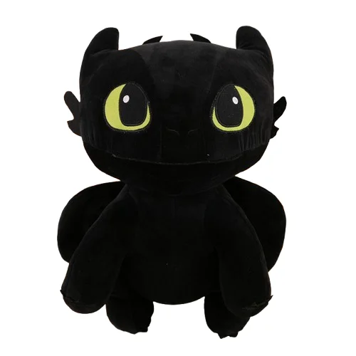 Anime Night Fury Train Dragon  Black and White Toothless Doll Stuffed Animal Plush Toy Decorative Throw Pillow  for Children