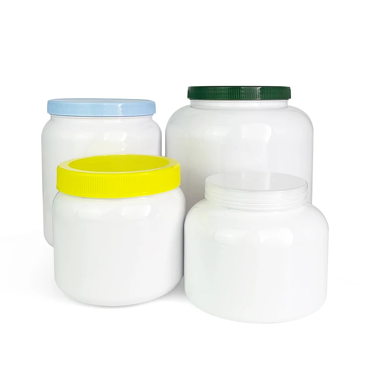 Factory Direct Recycled Food Grade Round PET Plastic Bottles Powder Jars Cans Milk Protein Powder Container