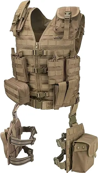 600D Nylon Quick Release Magazine Pouch Response Light  Tactical Vest WIth Leg Bag Holster