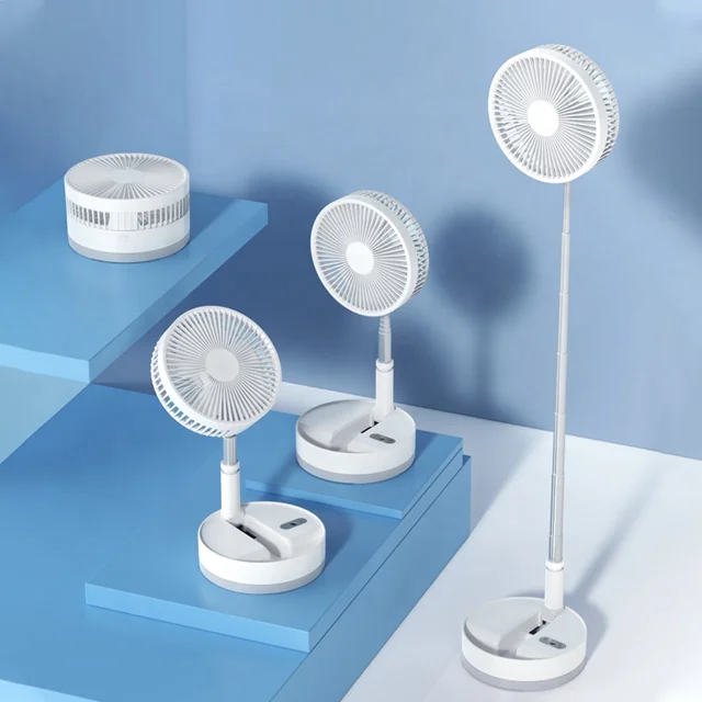 P10 4 Speeds night light telescopic table floor folding mini rechargeable standing fan