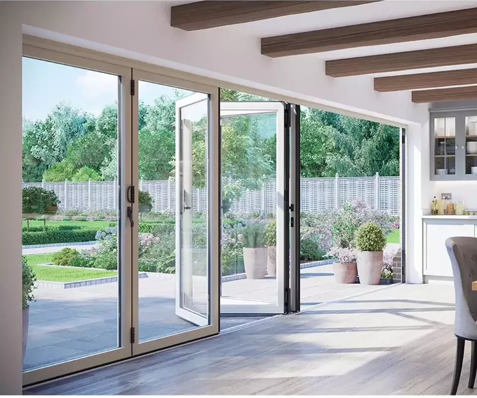 USA Residential Aluminum Stacking Sliding Doors Double Glazed Aluminium Sliding Door