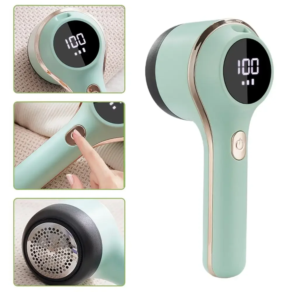 Lint Remover For Clothing Hair Ball Trimmer Fuzz Pellets Clothes Sweater Fabric Shaver with LED Digital Electric Fluff Lint Tool
