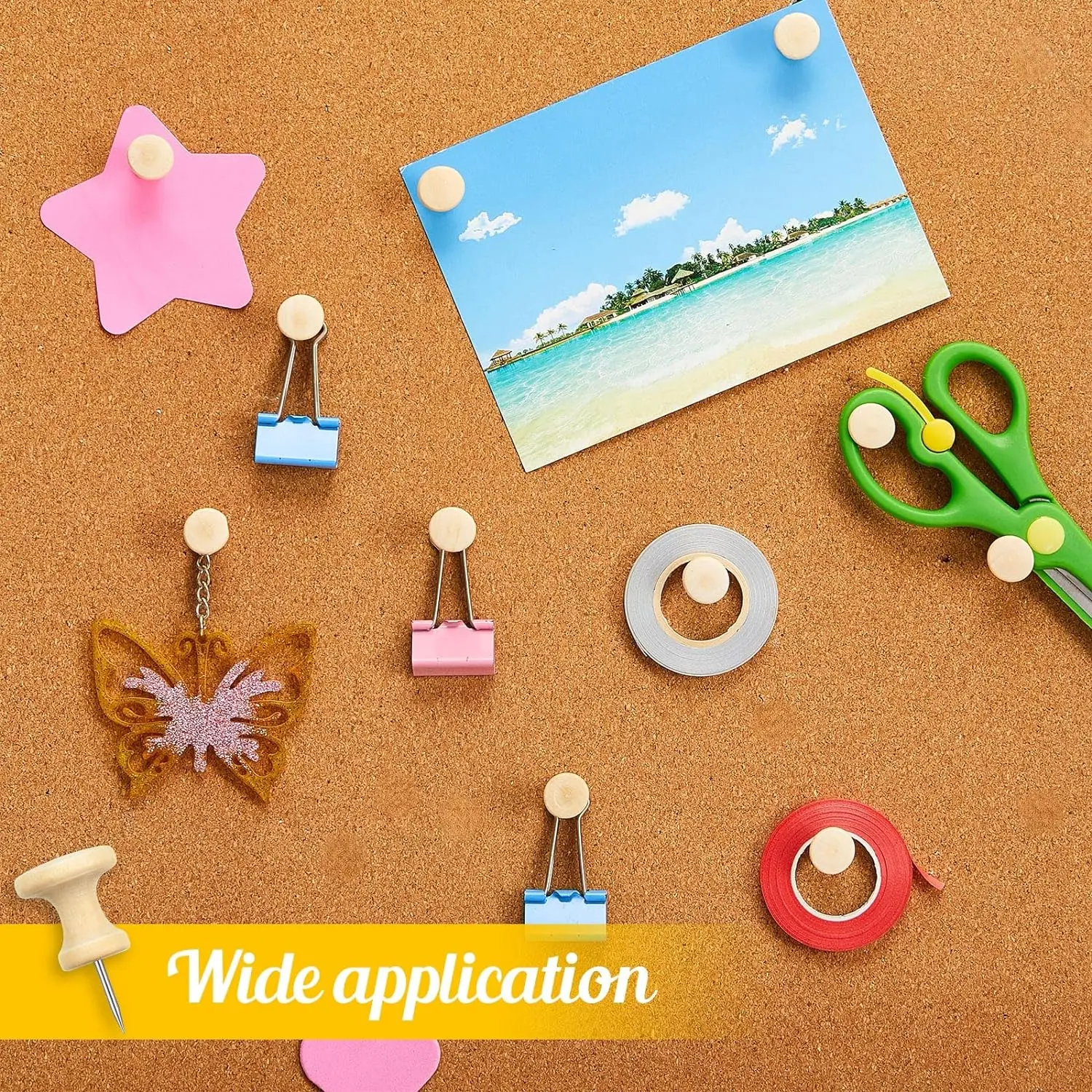 Log Office Education Wood I-nail Art creation Painting supplies Pushpin Cork solid wood push pins