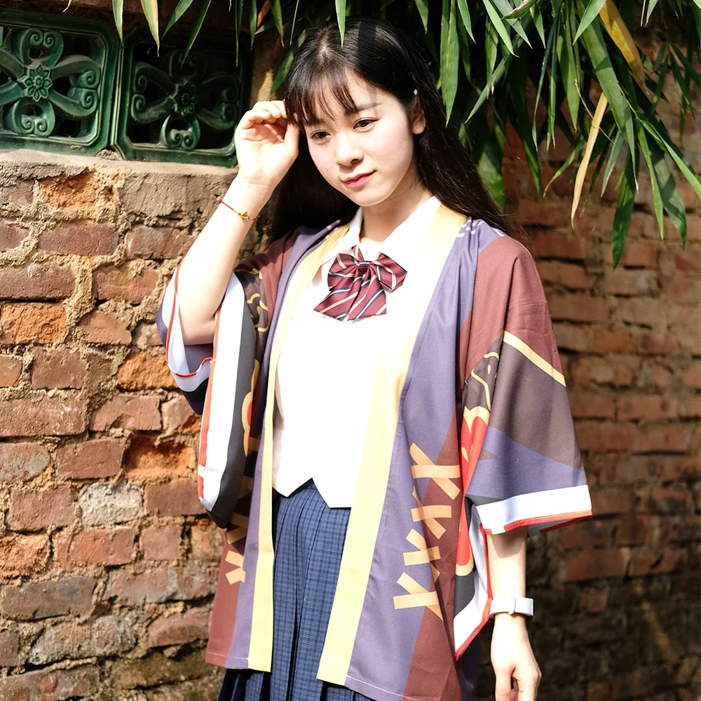 Customized Cosplay Printed Haori Anime Kimono Yukata Costumes Cloak Summer Short Sleeve Shirts