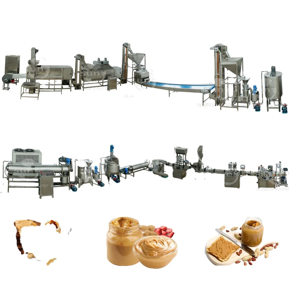 High quality fully automatic peanut butter production line groundnut butter tahini making machine colloid mill for nut butter