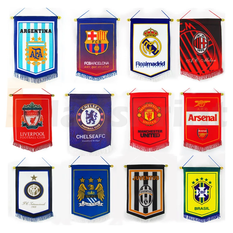 High Quality Double Sided Custom Sports Chicago P remier L eague Team Soccer Exchange Pennant Flags Football Club Fans Flag