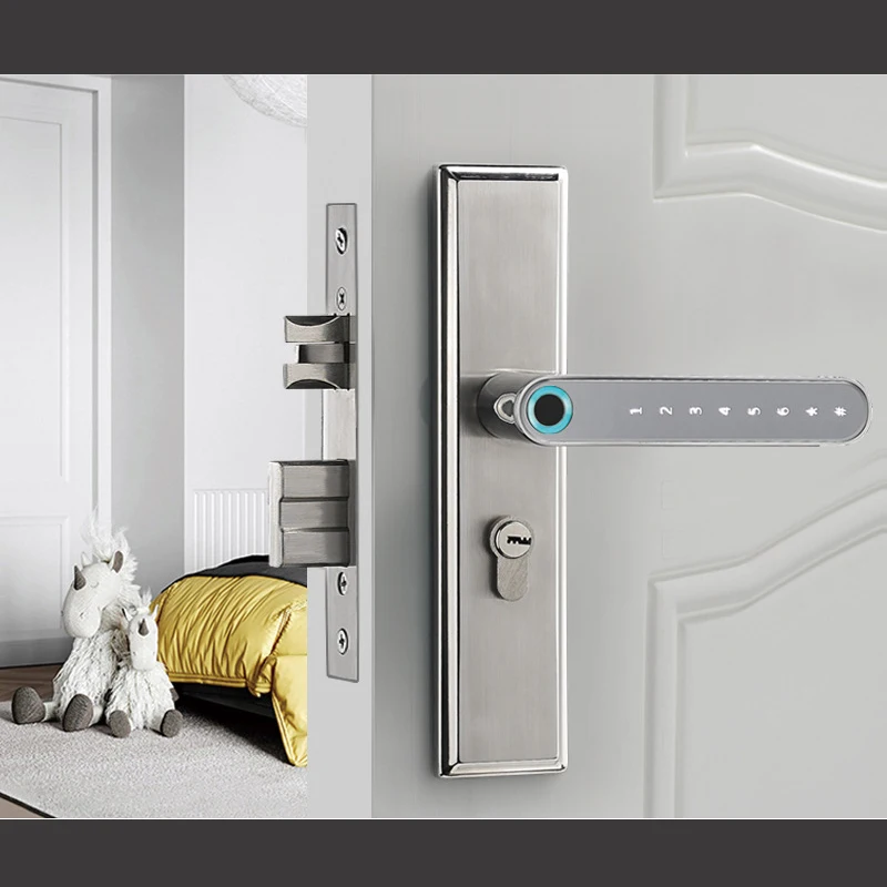 Smart Door Lock With Fingerprint and Keypad and  WIFI App Access Bored Tubular or Mortise For Home Office lock