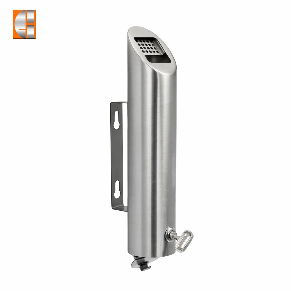 Stainless steel cigarette bin wall mounted ashtray ash disposal outdoor cigarette bin custom OEM ashtray supplier
