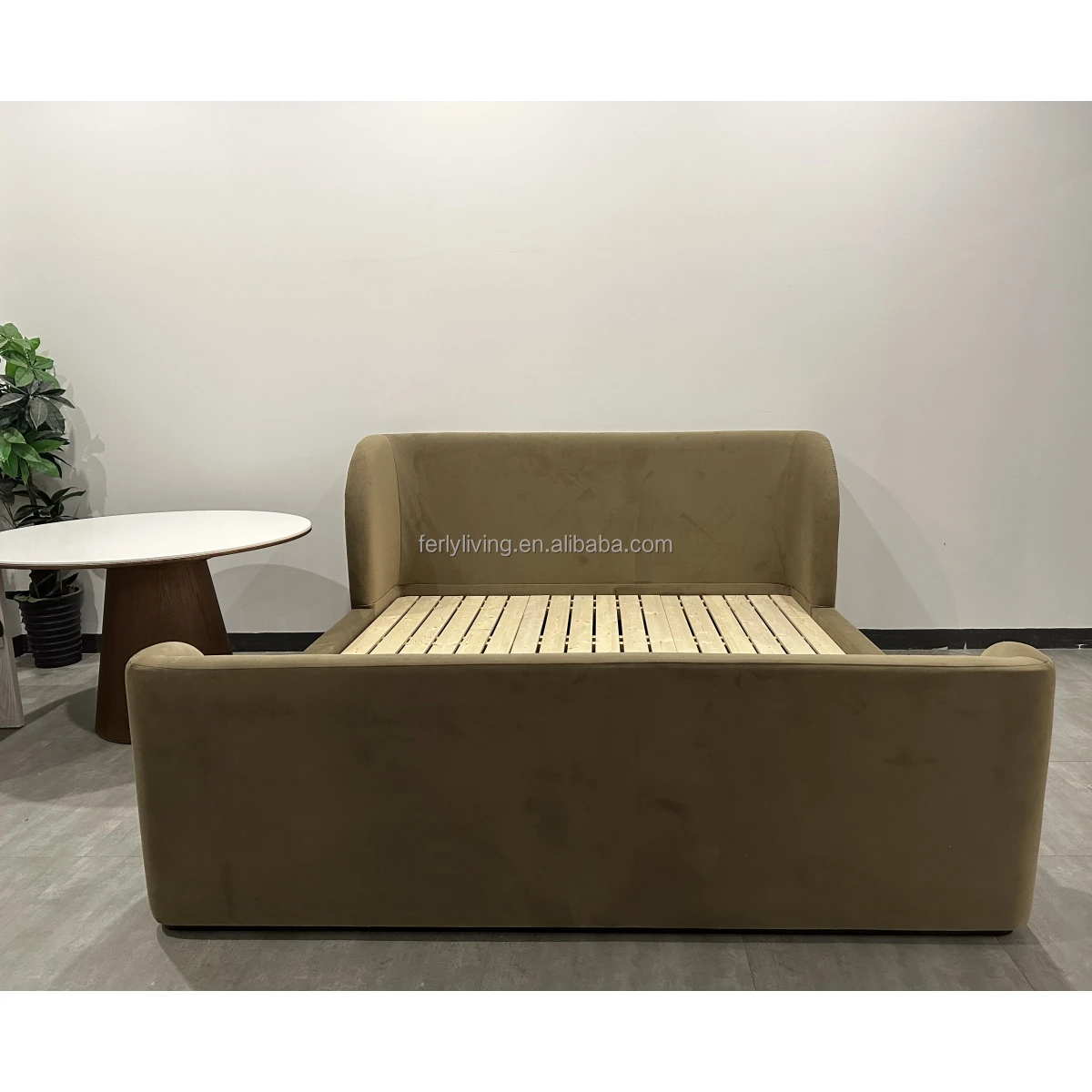 Modern Luxury New Home Furniture Hotel Bed Italian Solid Wood Bed Bedroom Furniture Solid Wood Platform Bed