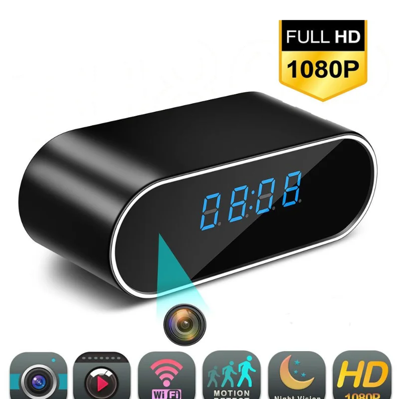  Настольные мини-часы с камерой 1080P Wi-Fi P2P
