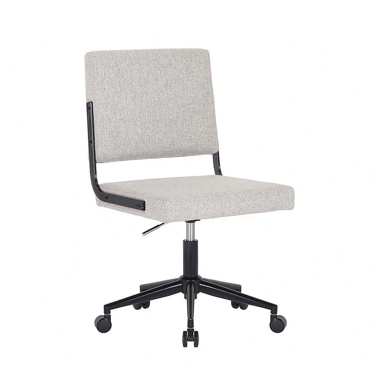 Partner Modern Cheap Ergonomic Light Gray Without Armrest Rotating Adjustable Home Office Task Chair,Armless office chair