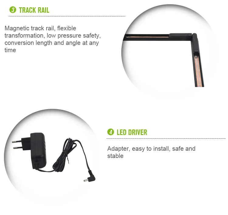 Magnetic track rail 3w led slim showcase light,led light for showcase display