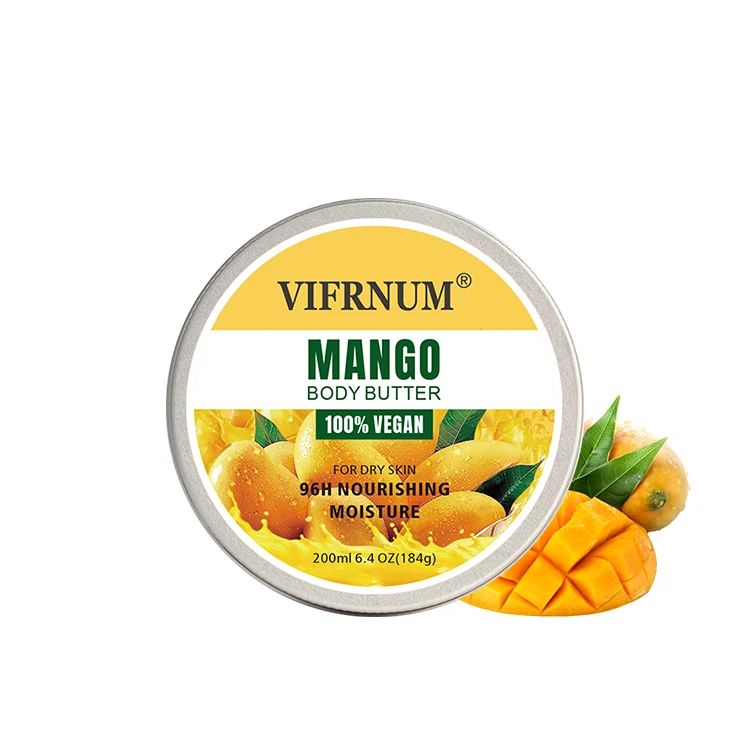 private label 200ml mango strawberry coconut whipped body butter skincare moisturizing firming body butter cream