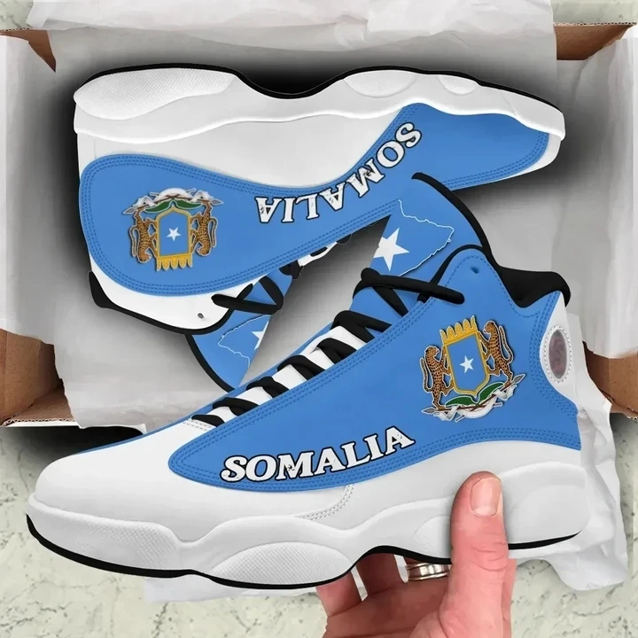 Somalia Flag Products High Top Famous Branded Hardness PU Leather Basketball Shoes Traditional Flag Pattern Sublimation Shoes