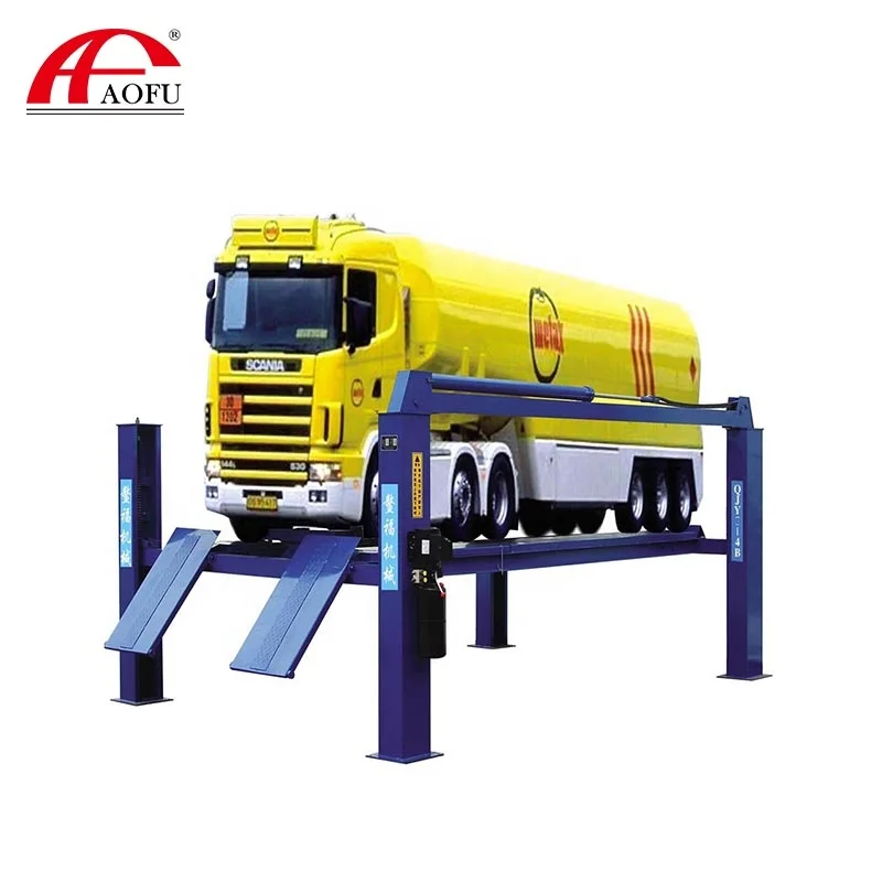 AOFU easy operate automotive lifts 8 T 10 Tons hydraulic jacks truck lifter 4 post car lift for alignment