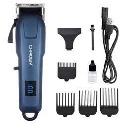 2022 Hot Selling LCD Display T Blade Professional Electric Safe Cordless Hair Clipper Trimmer Haircut Grooming Kit for Men