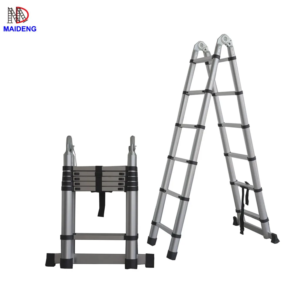Compact aluminium joint telescopic ladder 3.2 meters 3.8 meter 4.4 meter with EN131 CE certificate