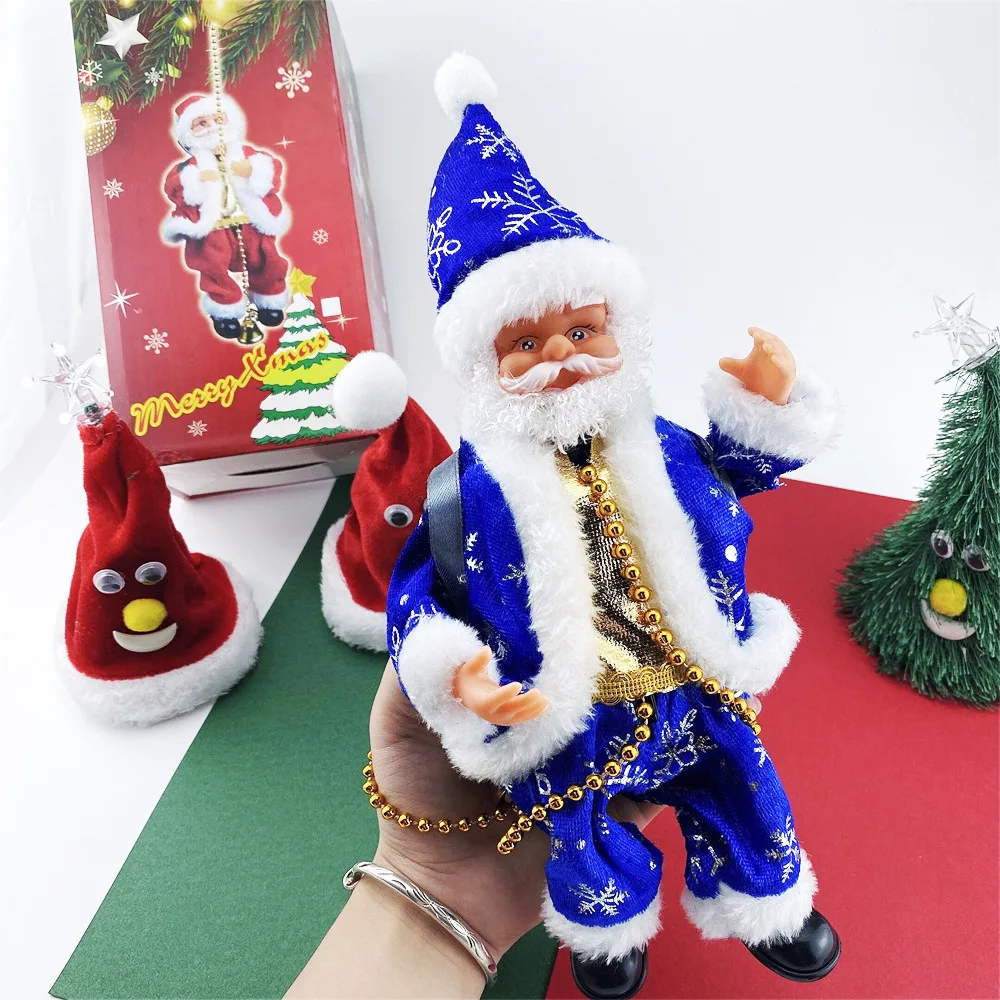 A-1342 XmasTree Орнамент Рождественские подарочные украшения восхождение по лестнице бусины музыкальная игрушка электрическая скалолазание Санта-Клаус
