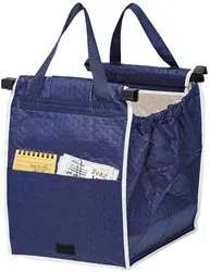 Insulated Reusable Grab and Go Bag Shopping Trolley Bag Collapsible Grocery Tote Bags with Handles