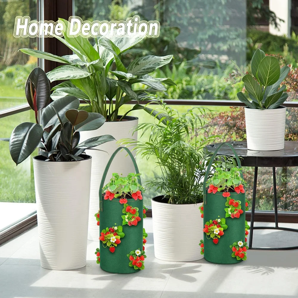 Manufacturer Hanging Flower Pot Felt Non-woven Wall Plant Holder Hanging Planter Grow Bags with 7 Pockets