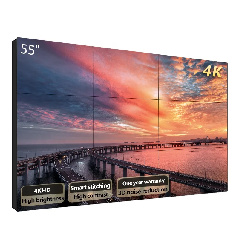 LOFIT 55 Inch Seamless TV Wall LCD HD 4k Display 3x3 LCD Video Wall ultra-thin LED backlight