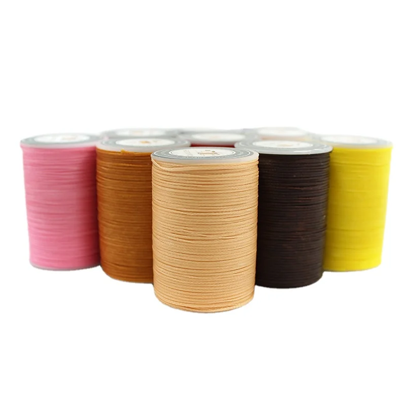 Высокоскоростная пряжа из полиэстера большой емкости из рами и льна, плоское вощеное плетение, ожерелье из ниток, сшитая вручную линия одежды
