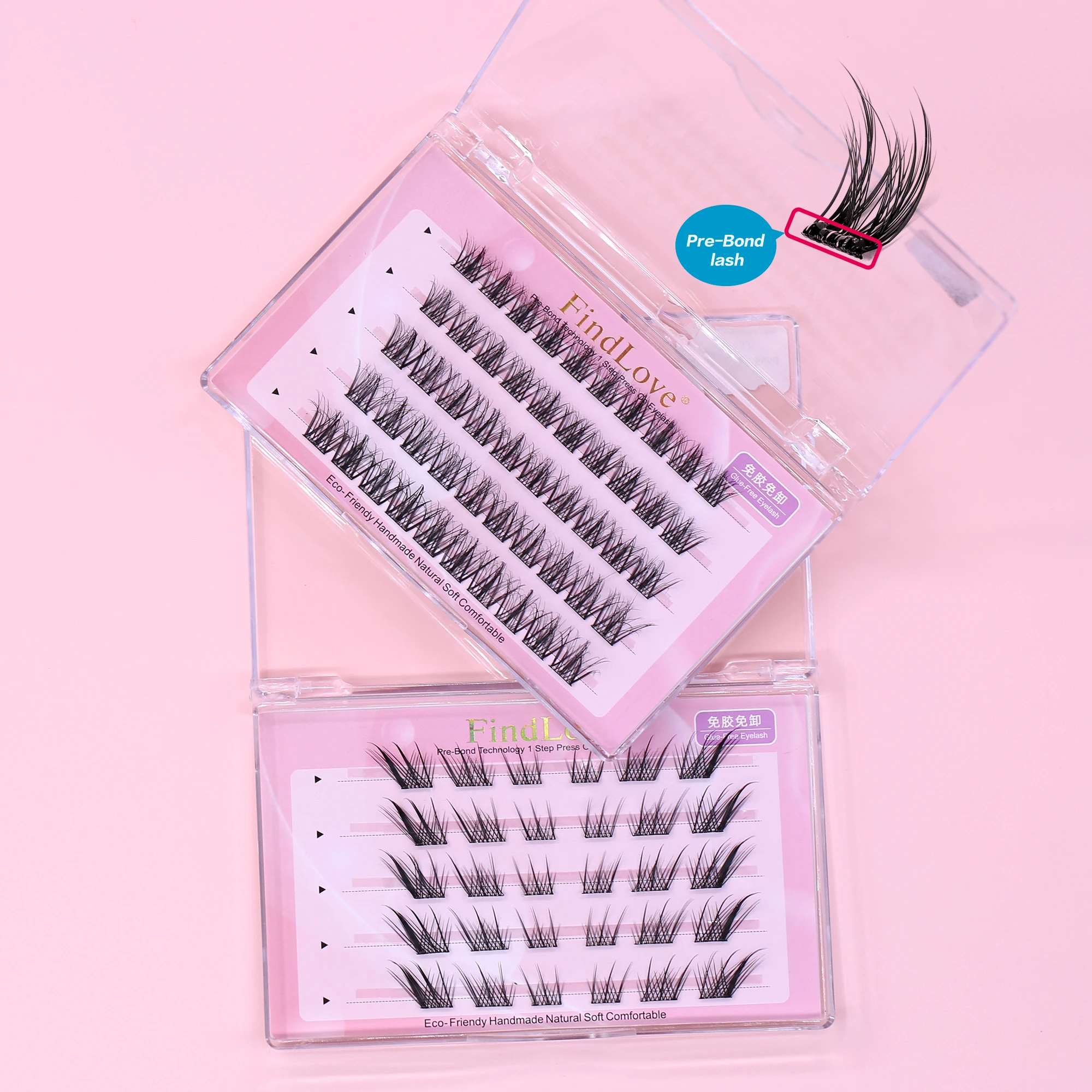 Natural Cluster Lashes DIY Eyelash Extension Kit Mink Cluster Lashes Private Label Segment Lashes Kit