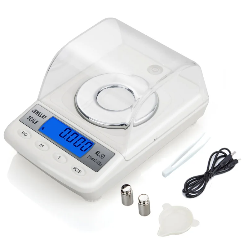 Mini Digital Pocket Jewelry Scale LCD Display Gold Diamond Weight Measuring Tool Battery Powered 0.01g 0.001g Accuracy