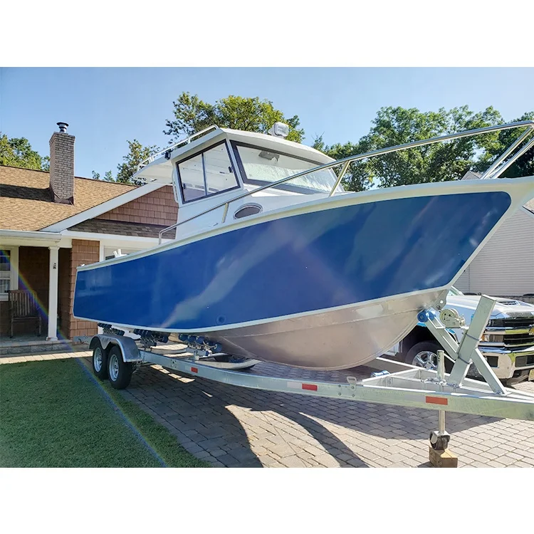 YAMANE YACHT 7.5m 25ft All Welded Aluminum Easy Cabin With Canopy Fishing Sports Boat