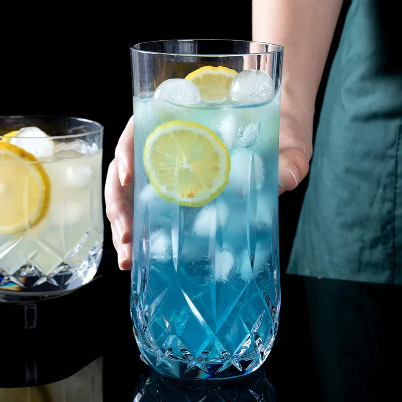 Bar Unbreakable Wine Glasses Elegant Highball Drinking Glasses Clear Heavy Base Tall plastic wine cup