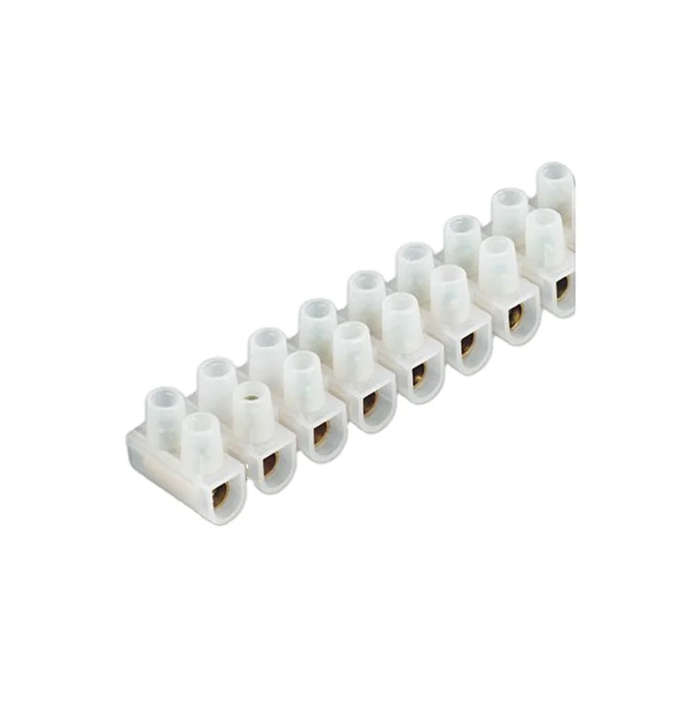 Plastic Strip Terminals U/H Type 12 poles PE PP PA White/black Plastic Natural Electrical Terminal Blocks