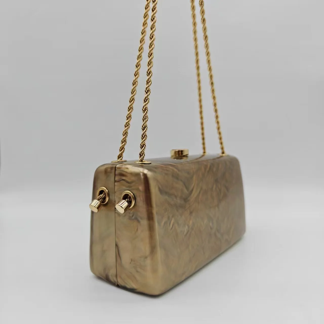 Amiqi YM411-14 Artifical acrylic beading handle small evening bags acrylic bag clutch rhinestone evening clutch bags