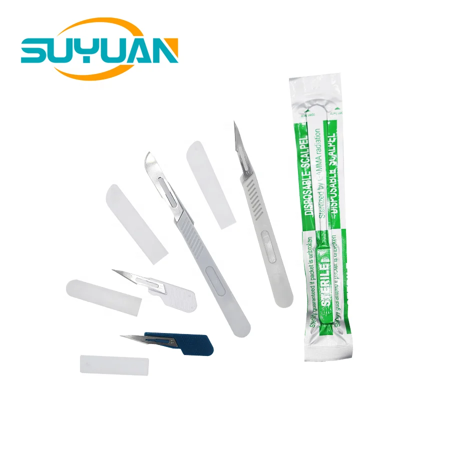Commercial Medicine Micro Scalpel Blade 24 Stainless/Carbon Surgical Blade 24 With Plastic Handle