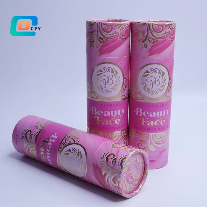 Custom fragrance paper tube packaging perfume cardboard cosmetic container gift gold foil kraft tube incense stick packaging