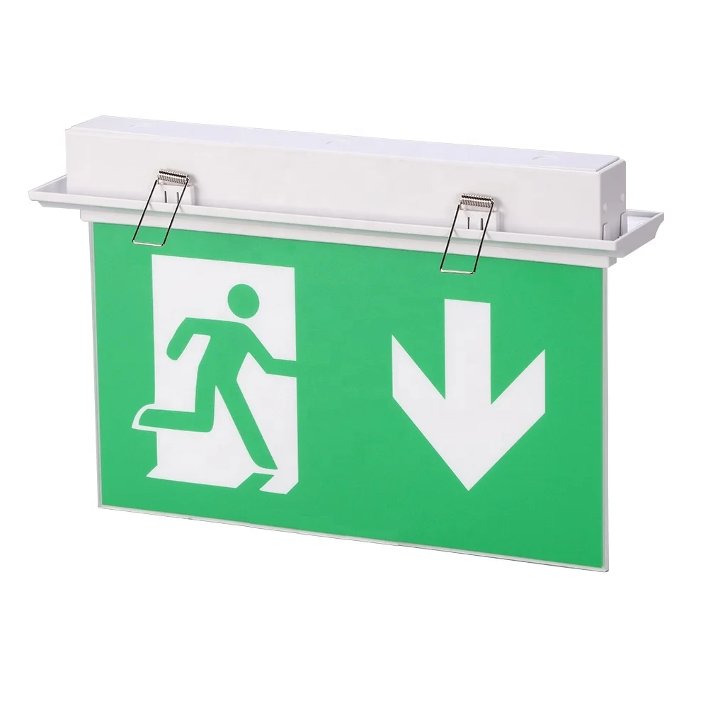 Long-last Illumination customized exit signs with emergency light with CE Certification 3 years warranty