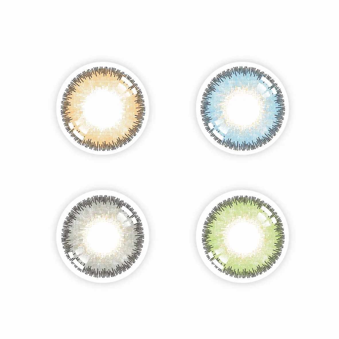 Lentilles De Yeux Eye Lenses Color Contact Lens Soft Cosmetic Contact Lenses Two Pieces Colourful Yearly 14.0mm 0.08mm