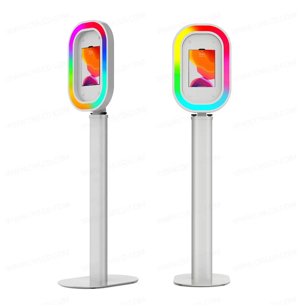 Oval iPad photo booth machine remote control LED RGB light iPad photobooth shell plastic mirror iPad photo booth aluminum made
