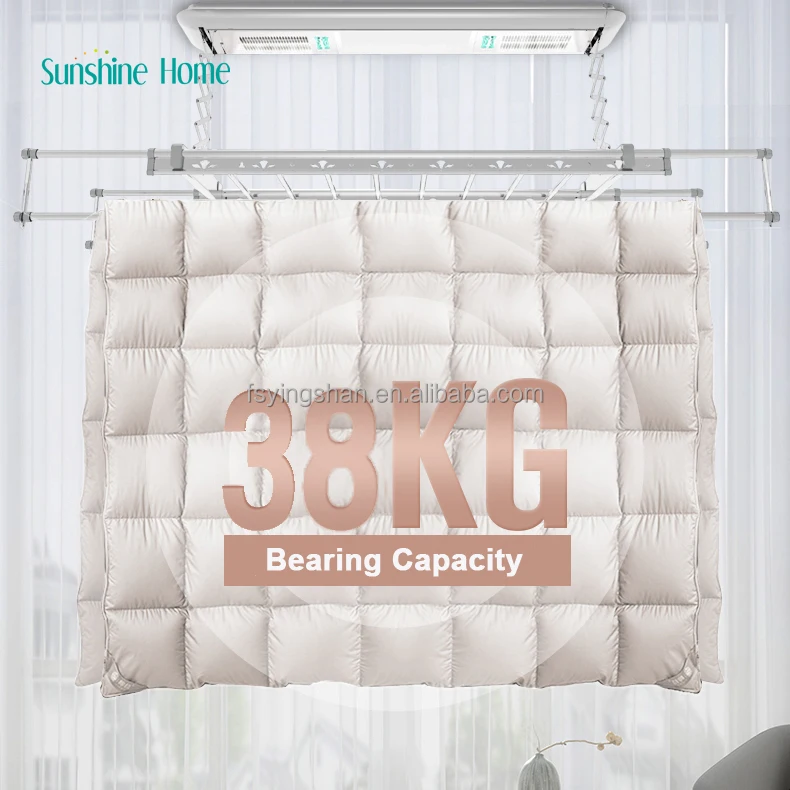 Multifunctional Remote Controlled Clothes Airer Motorized Electric Ceiling mounted  drying rack Clothes Heated Hanger