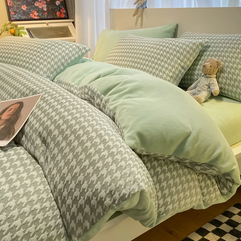 Лидер продаж, Комплект постельного белья, утепленный бархатный пододеяльник, Теплый Зимний дизайнерский роскошный комплект постельного белья