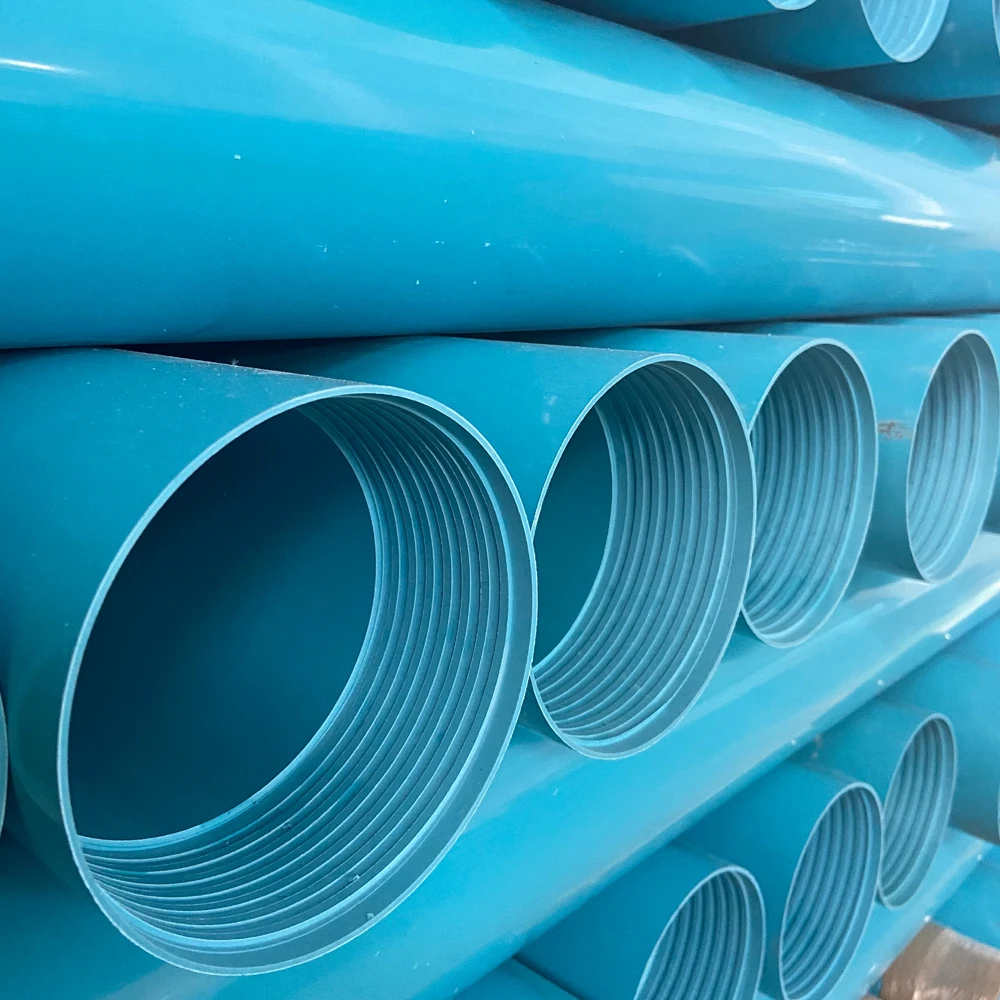 ASTM OEM PVC Slots Pipe Borehole UPVC Water Well Pipe with Socket Thread End Plastic Casing and Screen Tube