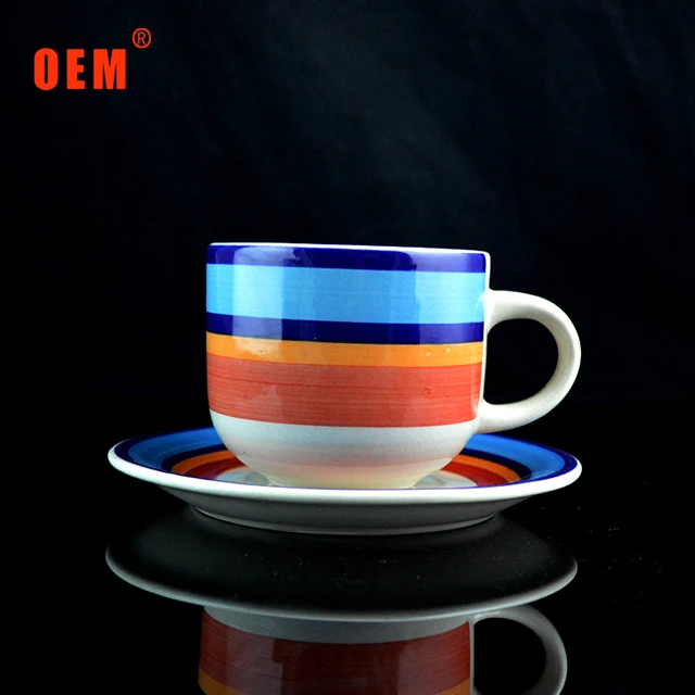 high quality ceramic cup and saucer with flower prints low price