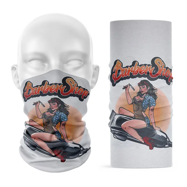 Hot Selling White Printed Seamless Cycle Tube Neck Gaiter Bandana For Sports