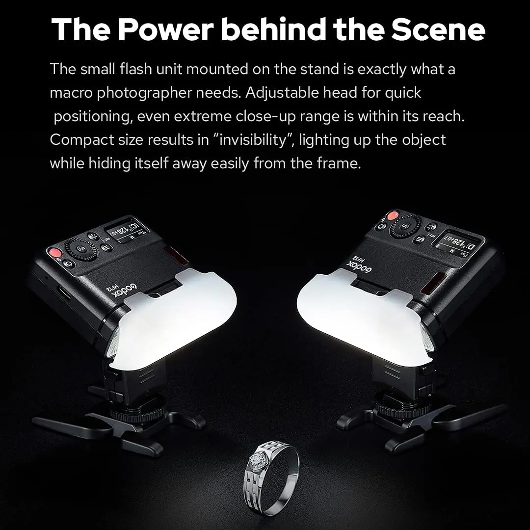Godox MF12 MF12-K2 Macro Flash 2 Light Kit Mini Speedlite built-in Godox X System TTL Flash + Color Filter for Macro Shots