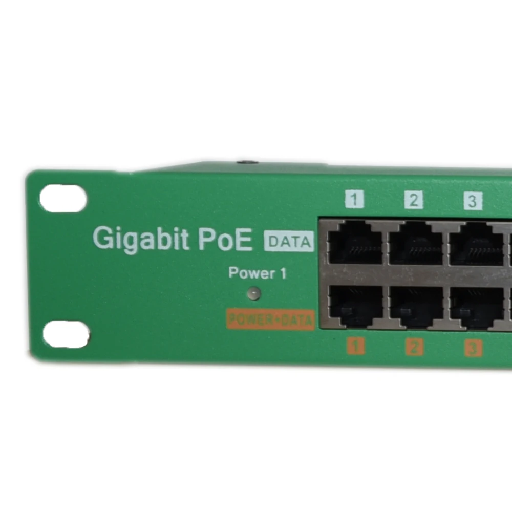 
AT-16 active poe panel 802.3af/at compliant poe injector for 16 gigabit devices from one supply 48v to 56v, 60 to 240 watts 
