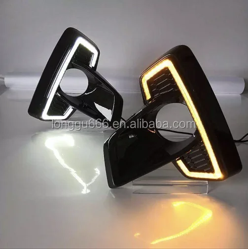 Высококачественные светодиодные дневные ходовые огни на передний бампер с дневным светом и сигнальным для Toyota hilux Revo Rocco 2018-2019