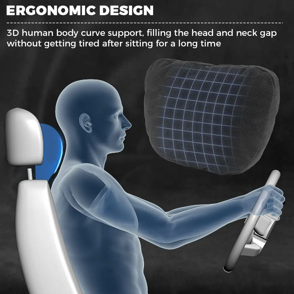 Автомобильный подголовник из замши S-класса, мягкий и удобный автомобильный подголовник, высокая эластичная подушка из хлопка для поддержки талии, подушка для шеи автомобиля