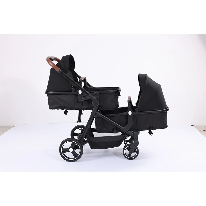 New Design Wholesale Folding baby stroller 3in 1 Double Baby Pram Twins Stroller For 0-3 Years Old Babies For Travel Outdoor