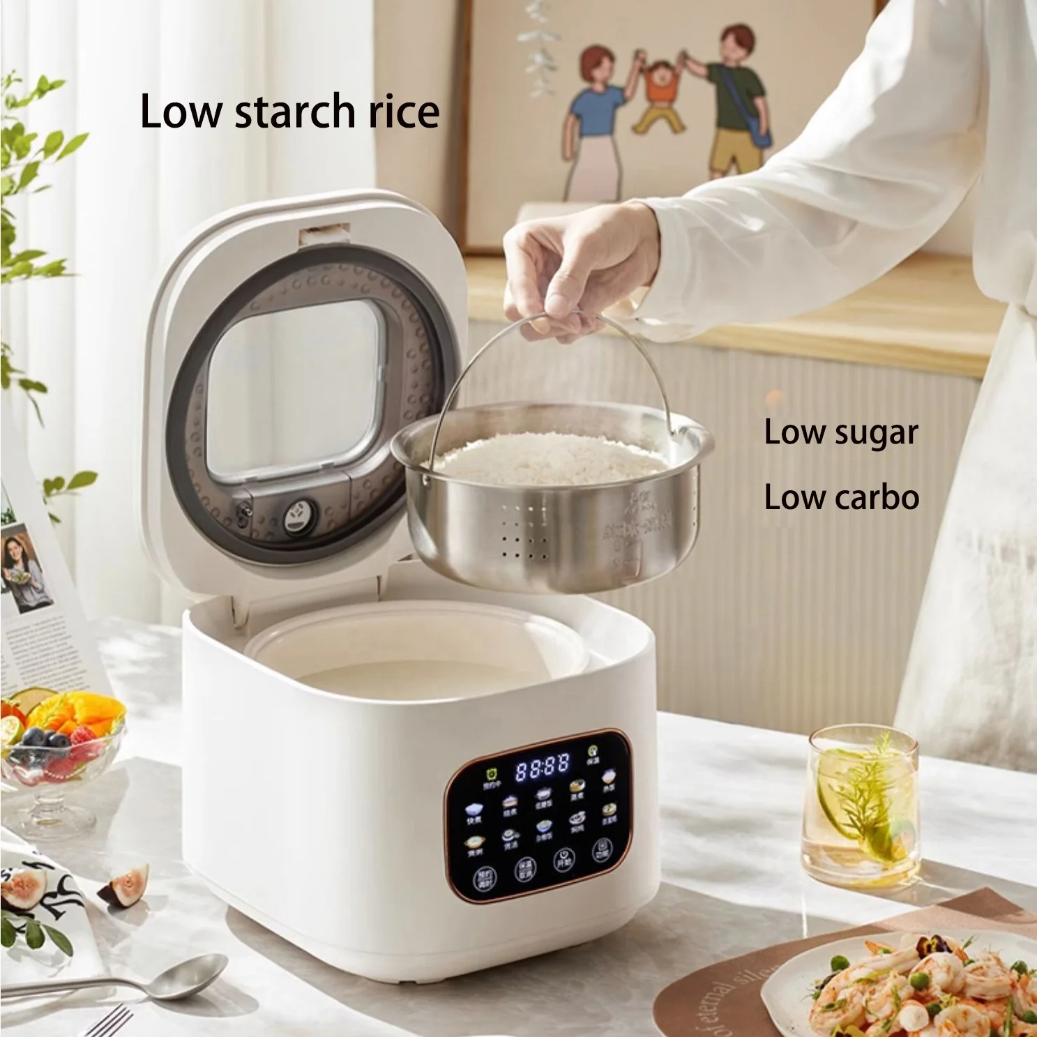 Multipurpose Smart Mini Rice Cooker 3l Multifunctional Electric Cooker Low Sugar Electrodomesticos De Cocina